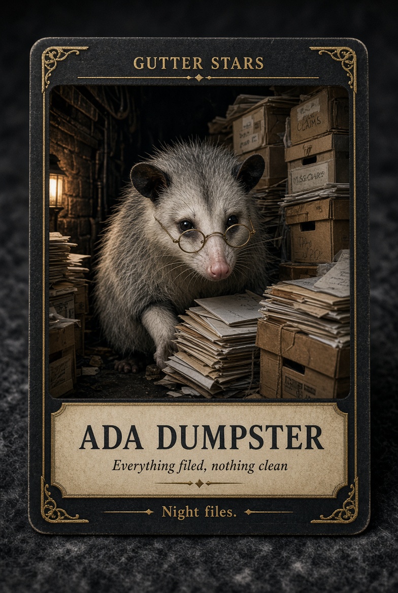 Ada Dumpster. Night files.